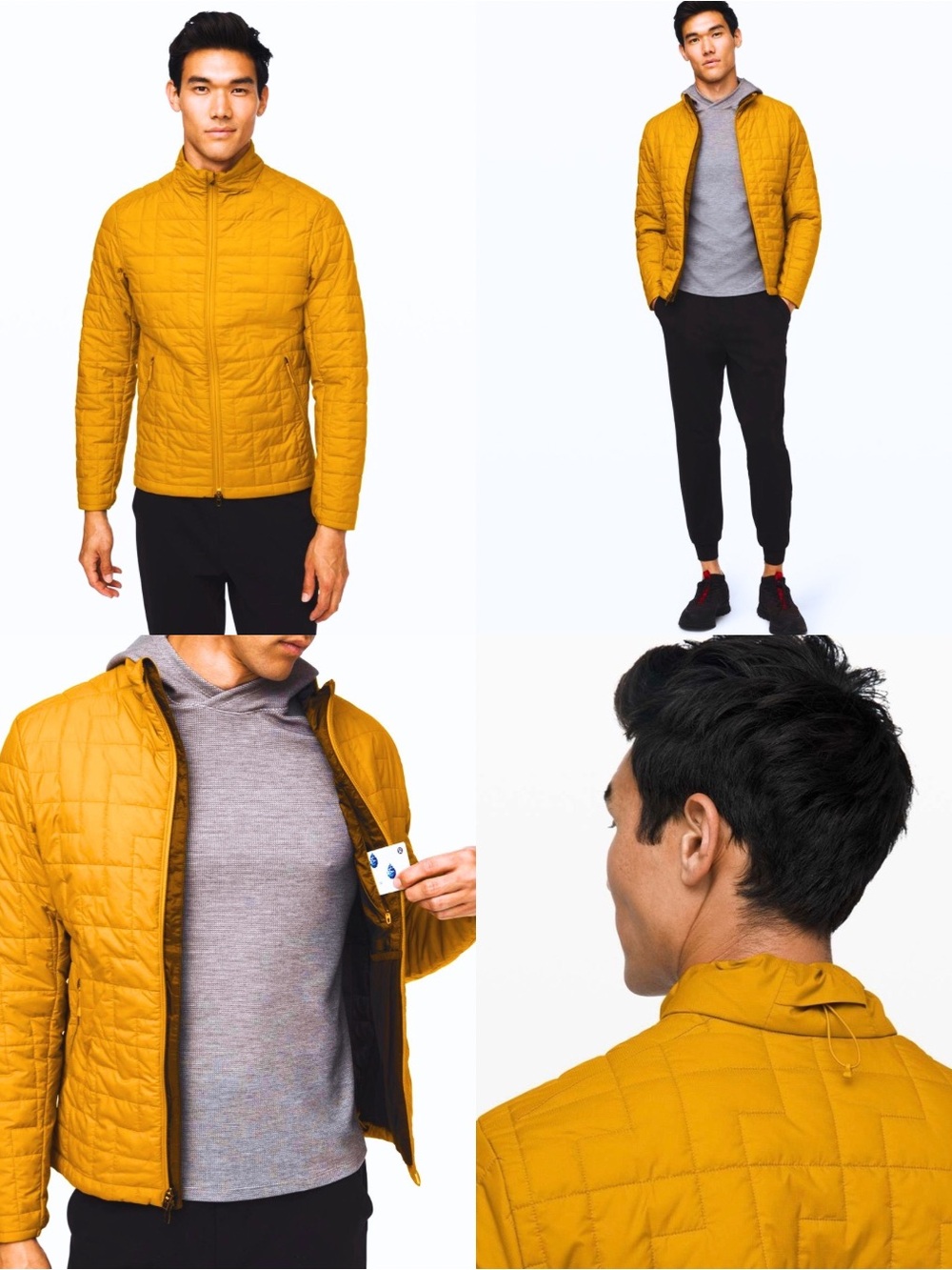 Lululemon Quilted Sky Loft Jacket Mustard Fools Gold Primaloft Size Medium